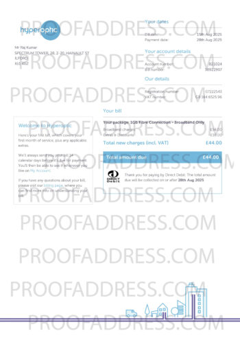 utility bill Hyperoptic