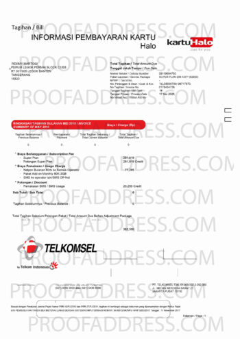 utility bill Telkomsel