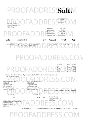 utility bill Salt Mobile