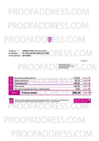 utility bill T-MOBILE