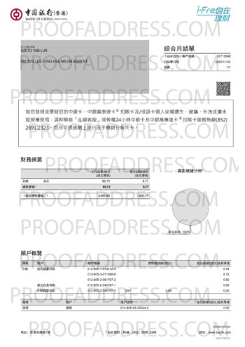 bank statement Bank of China version 2.0