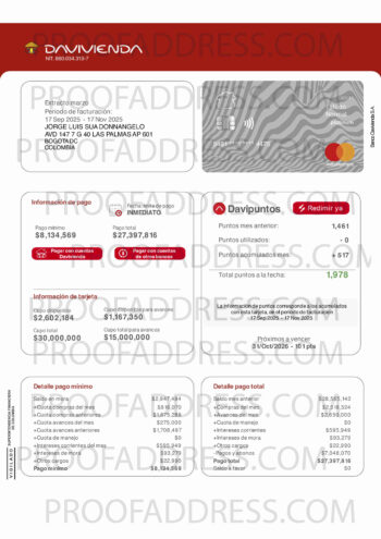 bank statement Davivienda