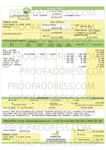 utility bill Umeme