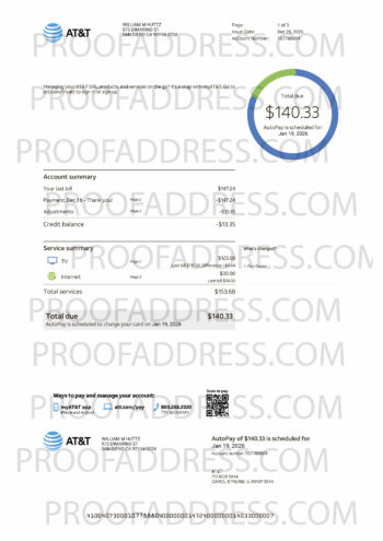 utility bill AT&T