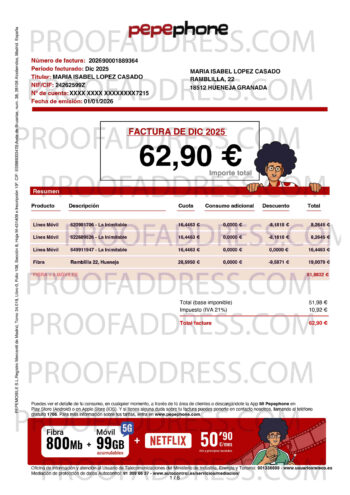 utility bill Pepephone