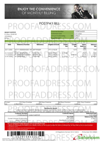 utility bill Safaricom