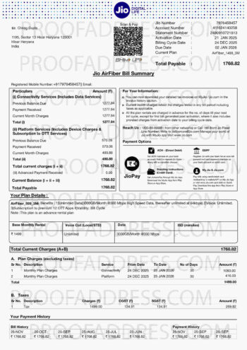 utility bill Jio version 2.0